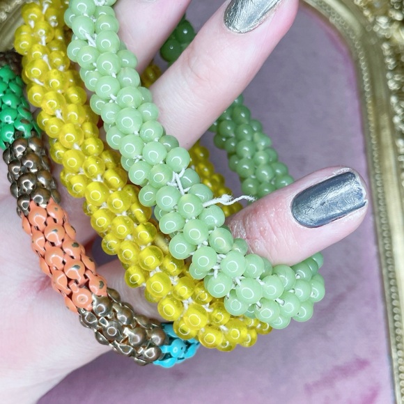 4159. Glass Colorful Beaded Bracelet Set - Picture 4 of 6